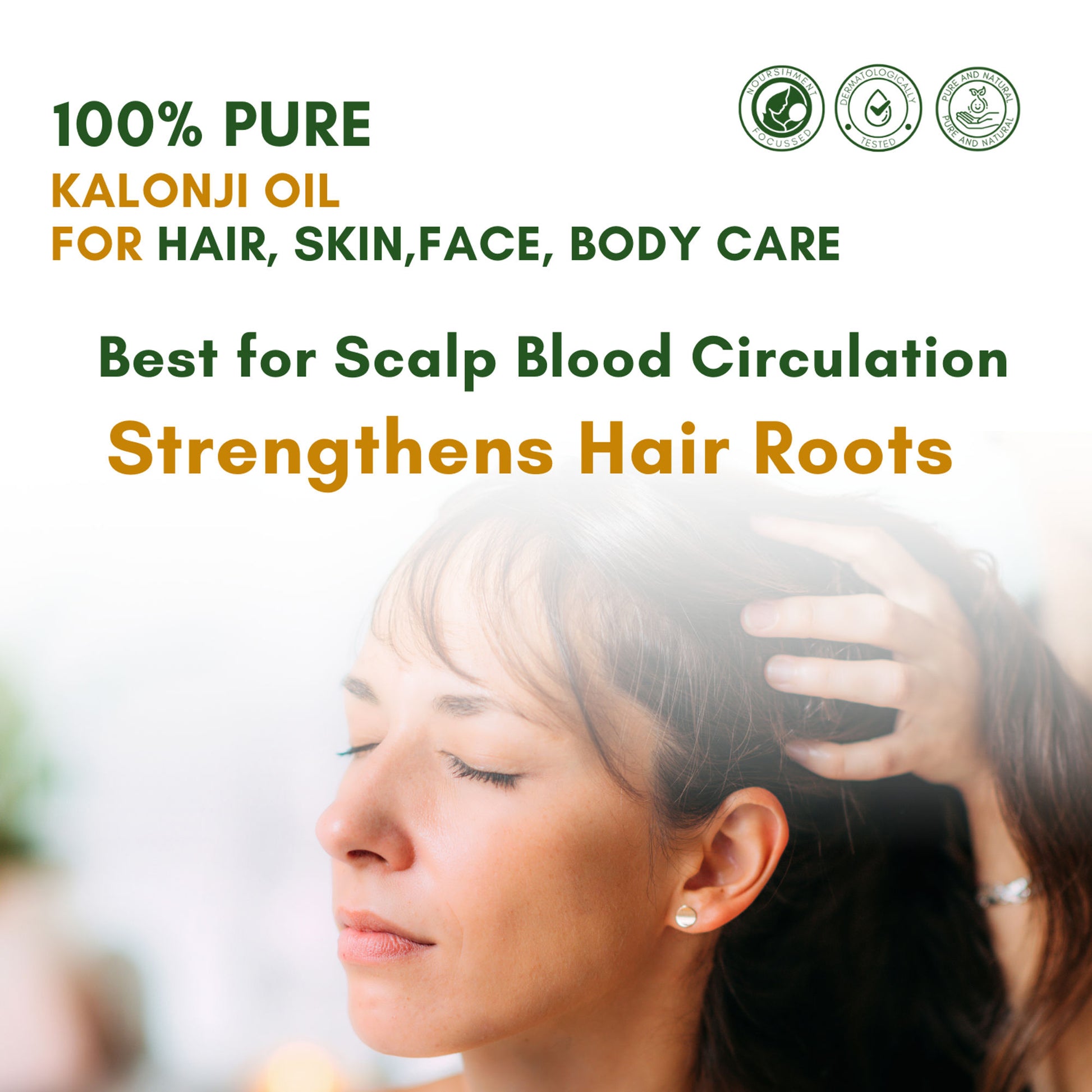 Mystiq Living Kalonji Oil 100% Pure Cold Pressed Oil (Onion Black Seed) for Hair