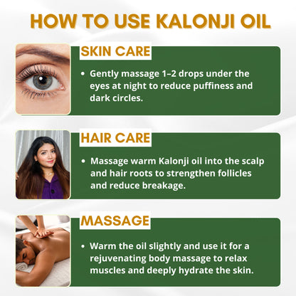 Mystiq Living Kalonji Oil 100% Pure Cold Pressed Oil (Onion Black Seed) for Hair