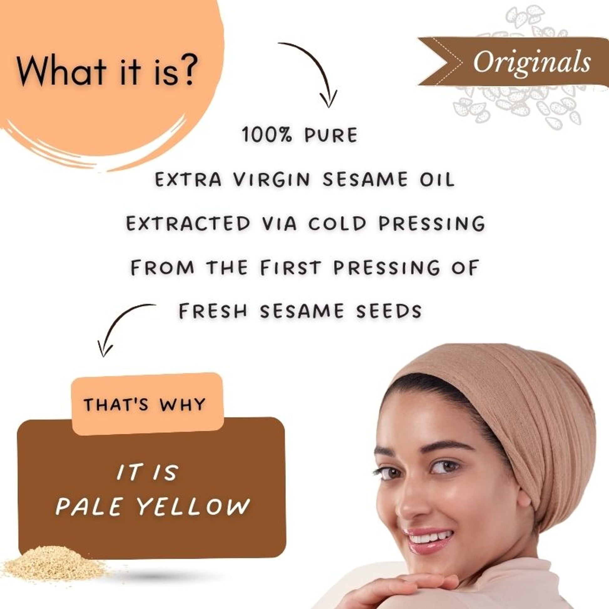 Mystiq Living Extra Virgin Sesame Oil, Cold Pressed & Organic For Hair, Face, Body & Massage