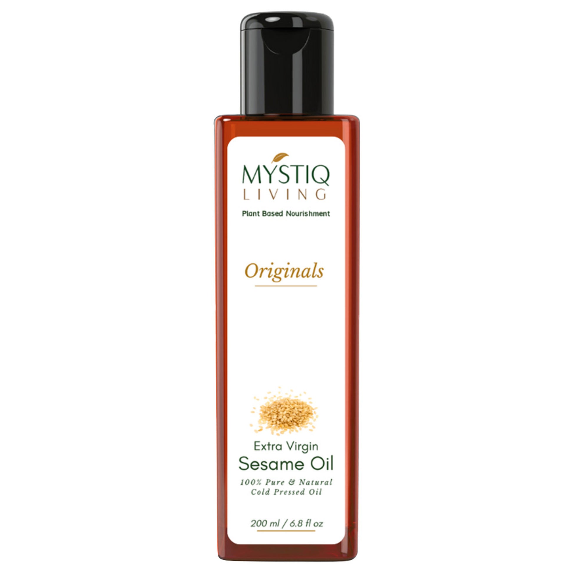 Mystiq Living Extra Virgin Sesame Oil, Cold Pressed & Organic For Hair, Face, Body & Massage