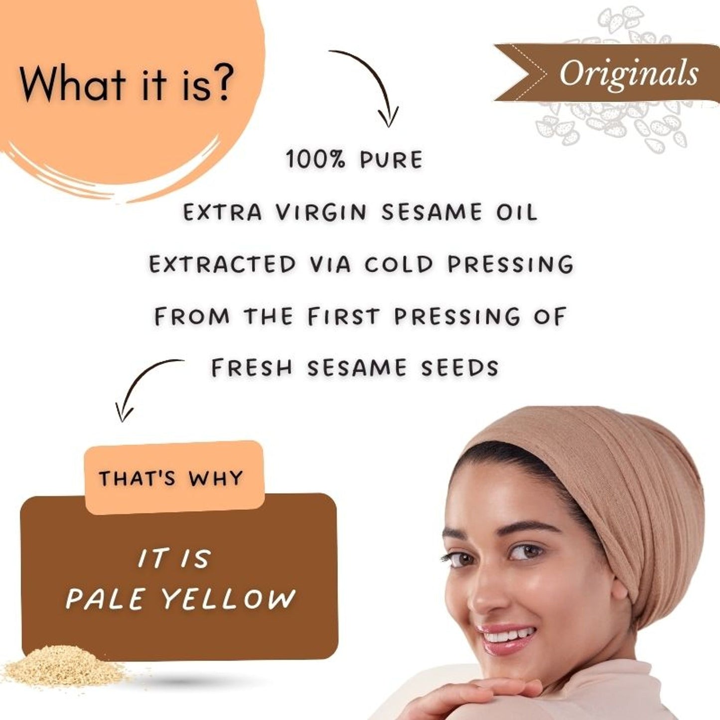 Mystiq Living Extra Virgin Sesame Oil, Cold Pressed & Organic For Hair, Face, Body & Massage