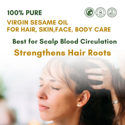 Mystiq Living Extra Virgin Sesame Oil, Cold Pressed & Organic For Hair, Face, Body & Massage