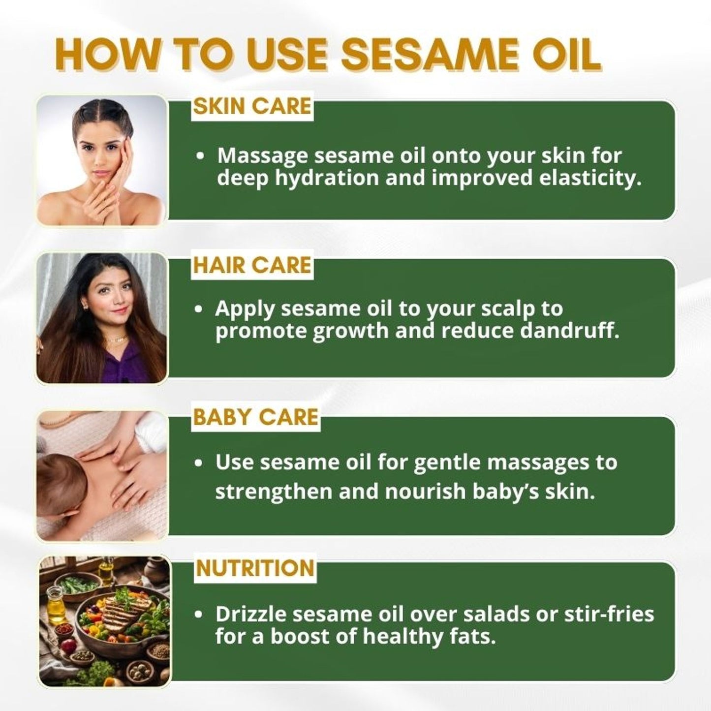 Mystiq Living Extra Virgin Sesame Oil, Cold Pressed & Organic For Hair, Face, Body & Massage