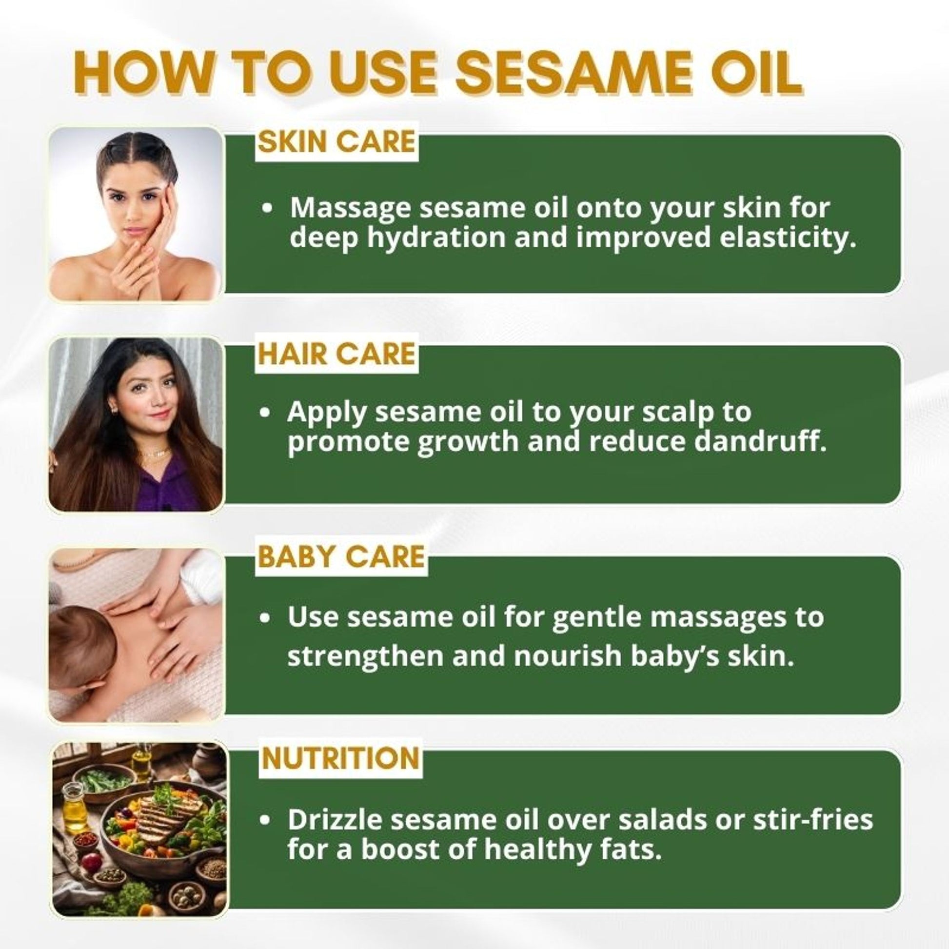 Mystiq Living Extra Virgin Sesame Oil, Cold Pressed & Organic For Hair, Face, Body & Massage