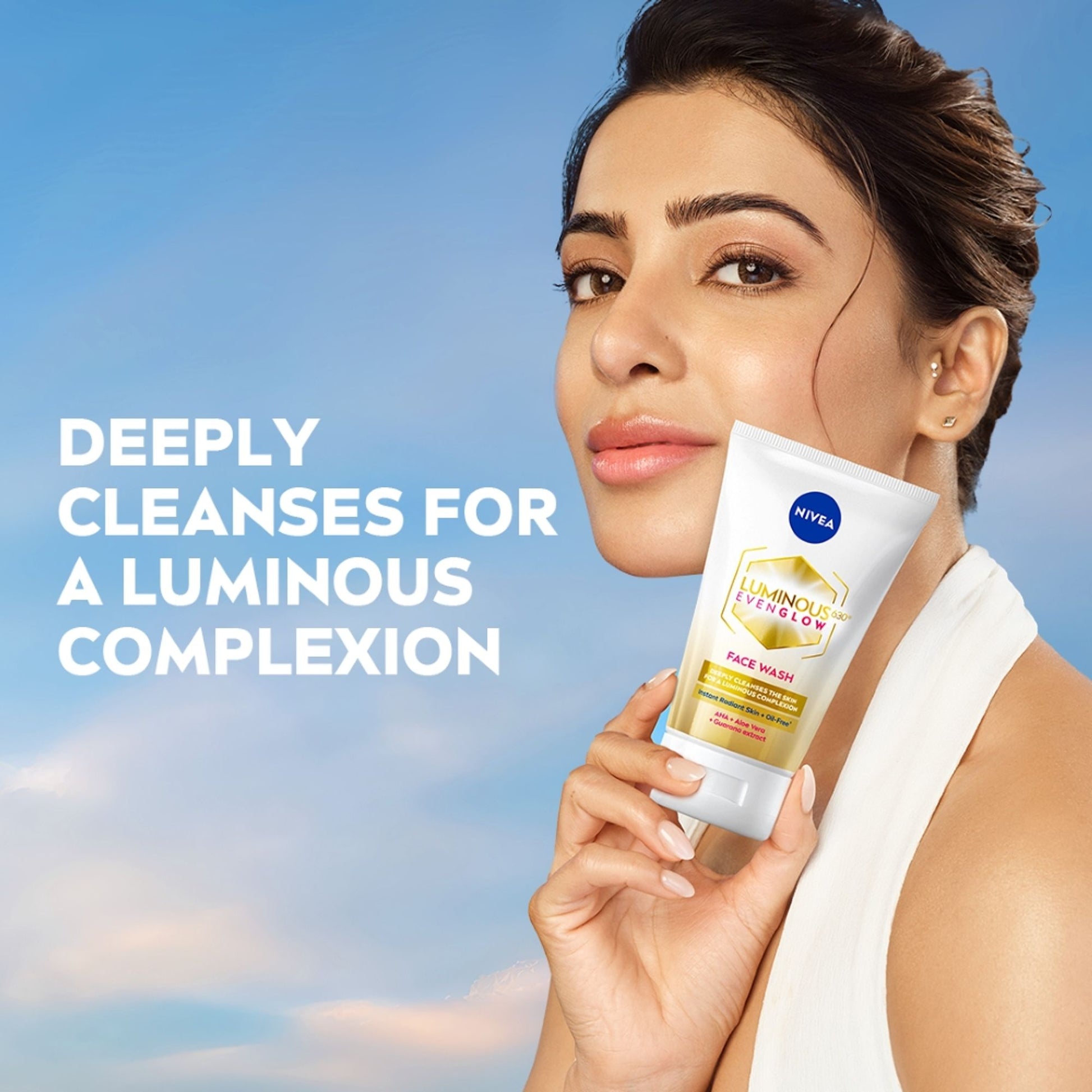 Nivea Luminous Even Glow Face Wash Oil Free Formula, Aha, Aloe Vera, Guarana Extract Deep Clean