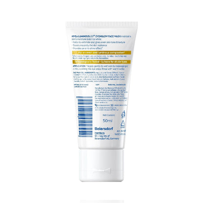 Nivea Luminous Even Glow Face Wash Oil Free Formula, Aha, Aloe Vera, Guarana Extract Deep Clean