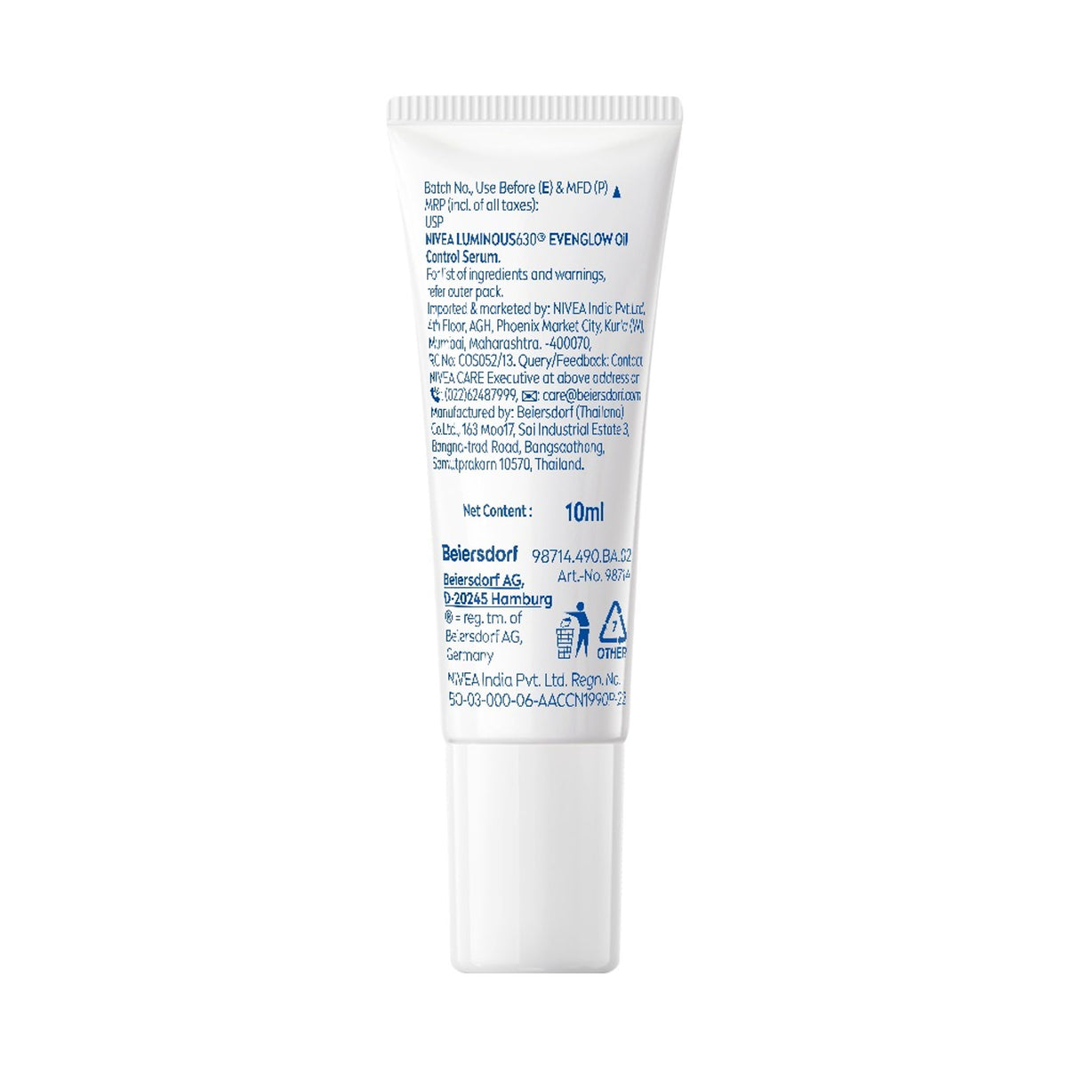 Nivea Luminous Even Glow Oil Control Serum Thiamidol, Salicylic, Hyaluronic Acid Reduces Dark Spot