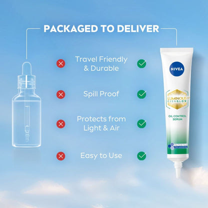 Nivea Luminous Even Glow Oil Control Serum Thiamidol, Salicylic, Hyaluronic Acid Reduces Dark Spot