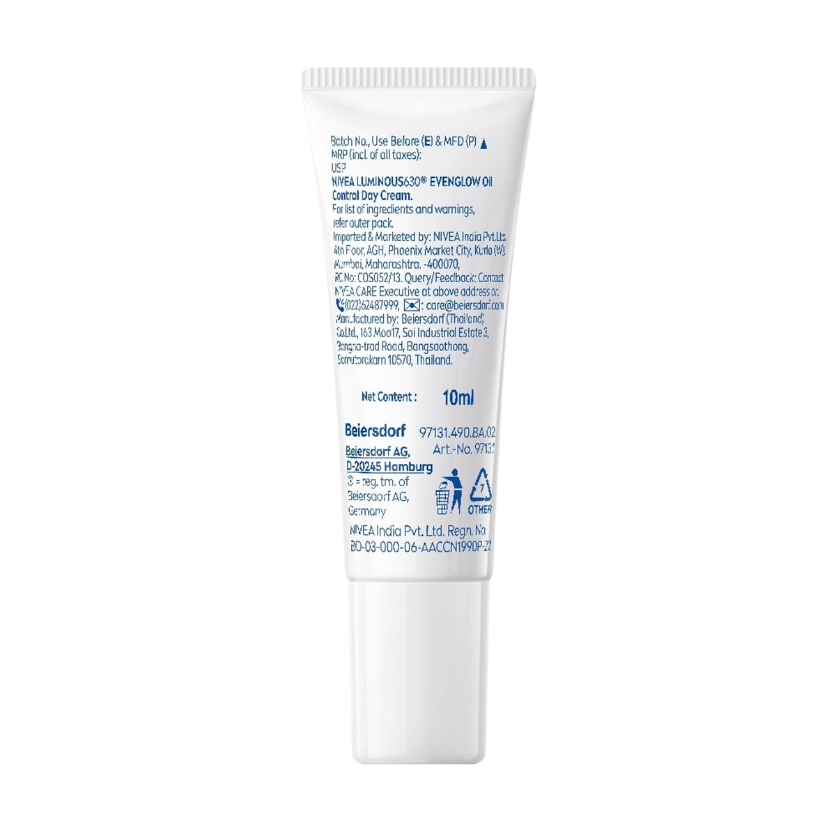 Nivea Luminous Even Glow Oil Control Day Cream Spf 50,Thiamidol Uv Protection & Reduces Dark Spots