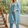 Dhiyona IE Ethnic Motifs Embroidered Regular Thread Work Kurta With Trousers & Dupatta