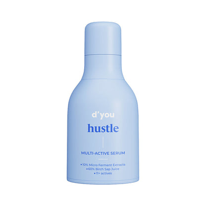 d'you Hustle Serum with 5% niacinamide, hyaluronic acid, and vitamin C for acne and pigmentation treatment.