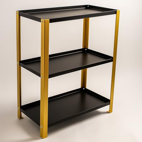 Spillbox 3 Tier Spice Rack for Kitchen Space Saving Countertop Storage Racks Cosmetics Organizer Kitchen Shelf Bathroom Organizer Stand Multipurpose Tiered Shelves