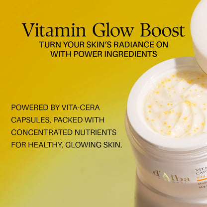 d'Alba Piedmont Vita Toning Capsule Cream jar showing the product packaging and label on a white background.