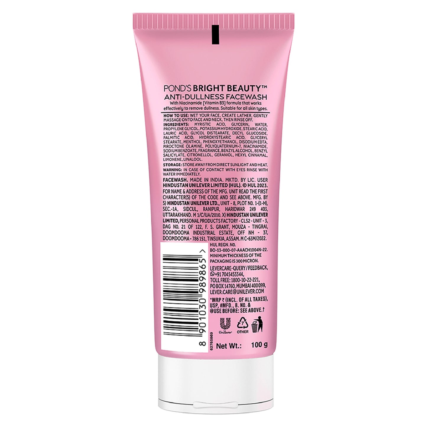 Ponds Bright Beauty Facewash with Niacinamide, For Glass Skin-like Shine