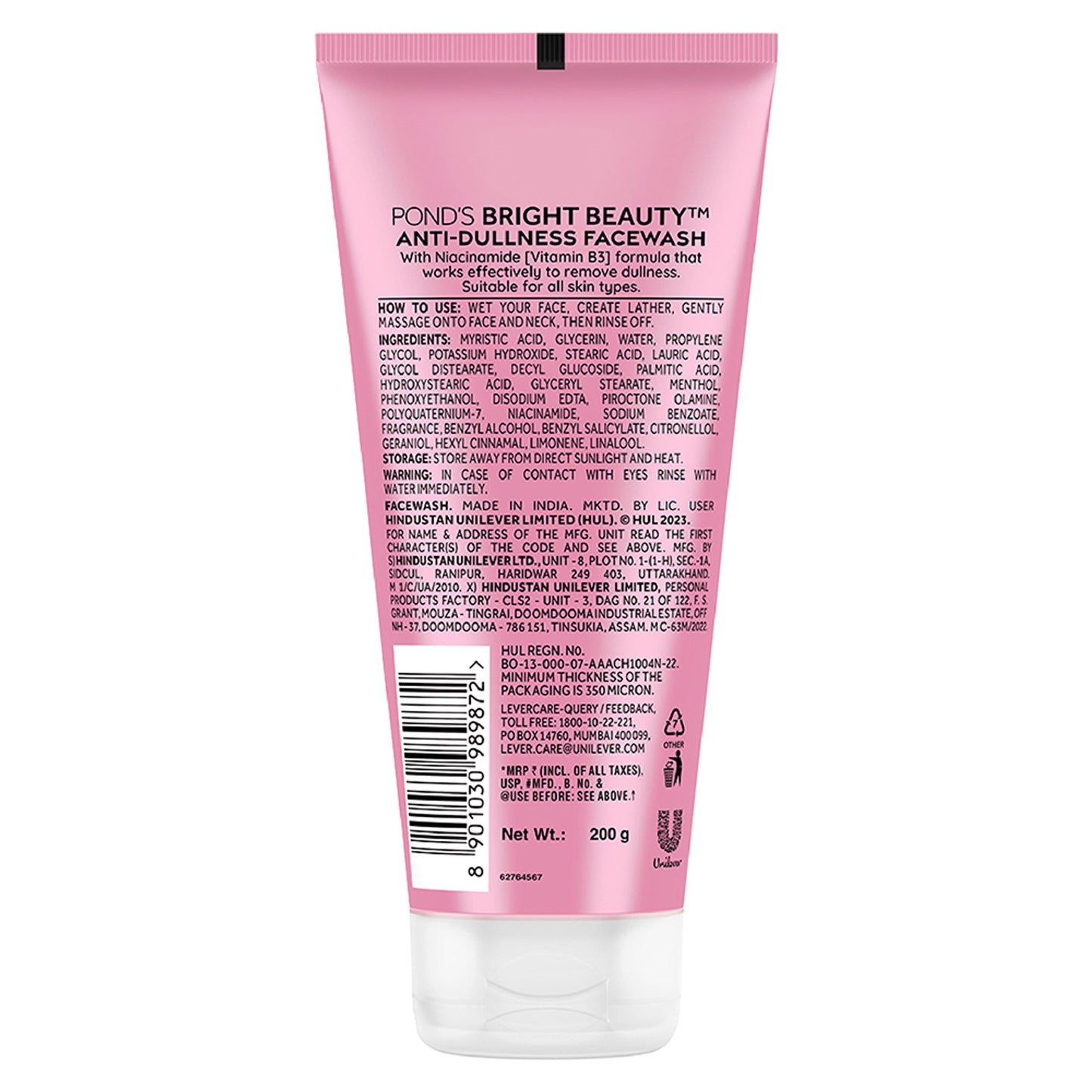 Ponds Bright Beauty Facewash with Niacinamide, For Glass Skin-like Shine