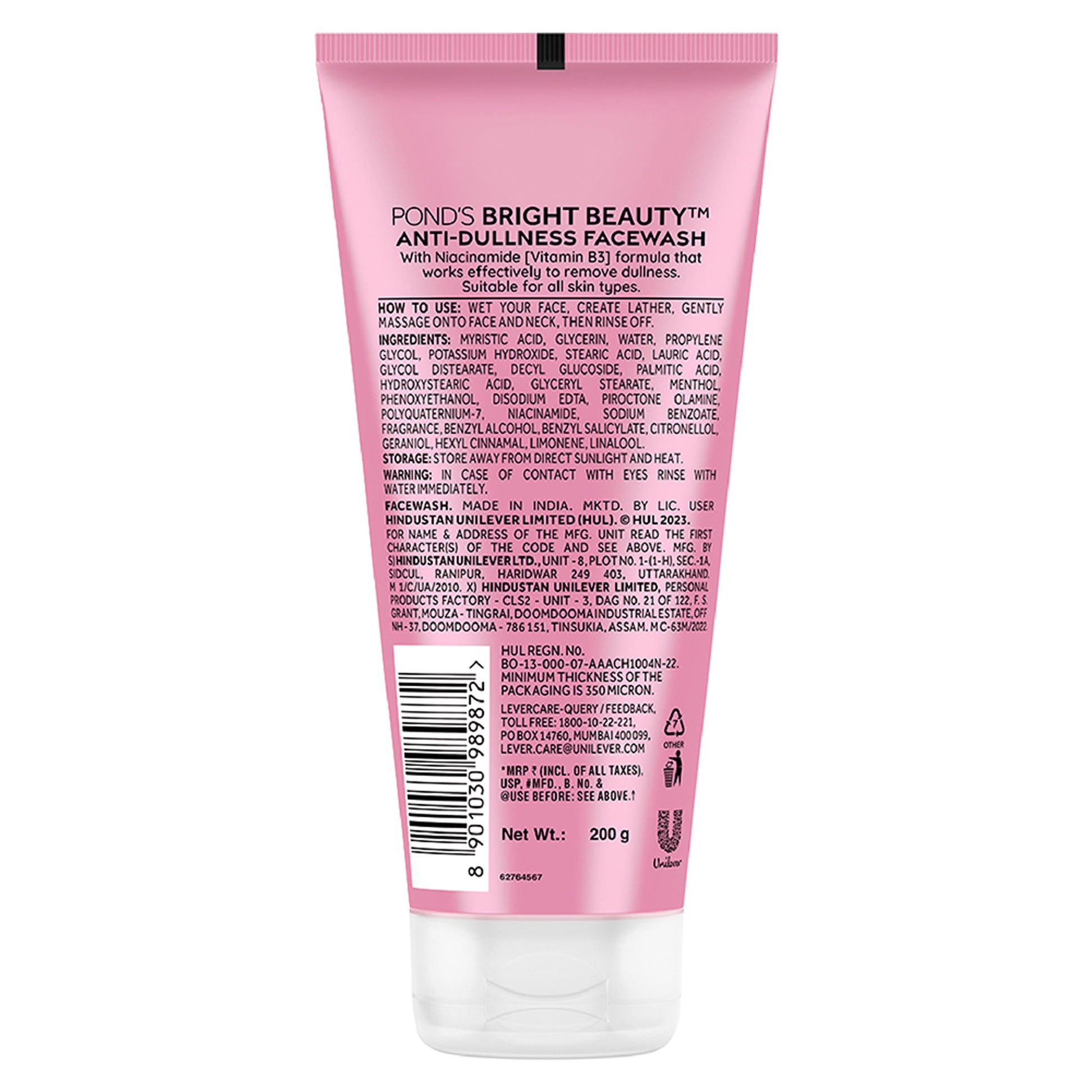 Ponds Bright Beauty Facewash with Niacinamide, For Glass Skin-like Shine
