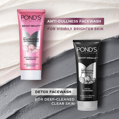 Ponds Bright Beauty Facewash with Niacinamide, For Glass Skin-like Shine