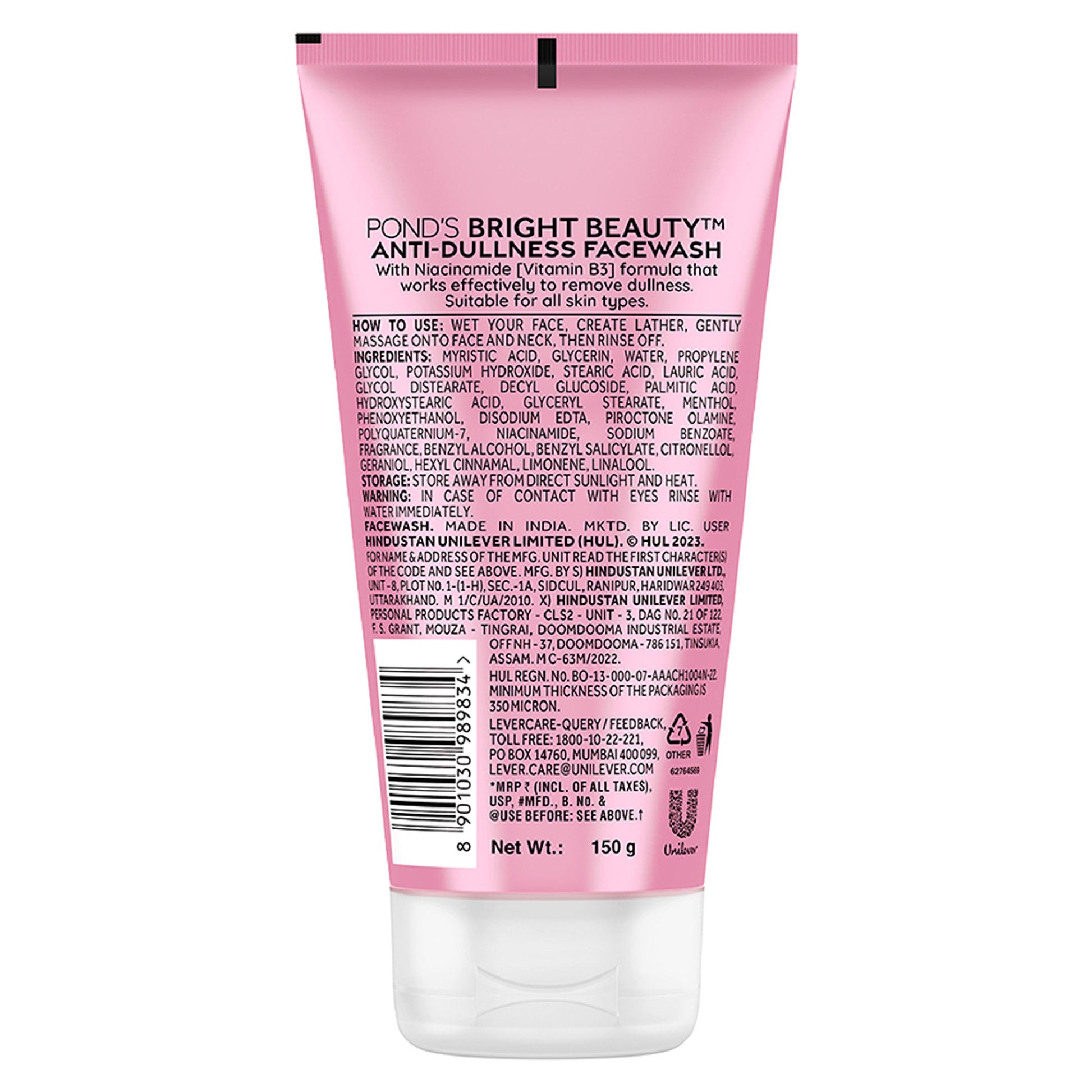 Ponds Bright Beauty Facewash with Niacinamide, For Glass Skin-like Shine