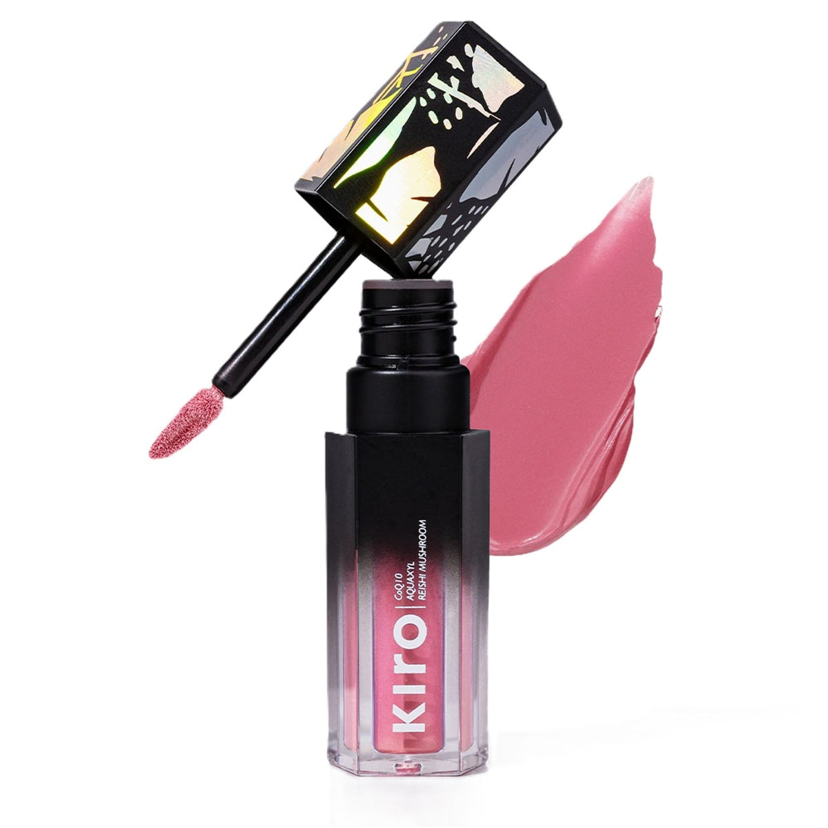 KIRO Velvet Souffle Soft Matte Liquid Lipstick in Pink Truffle, showcasing the smooth application and vibrant pink shade.