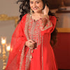 Indyancart IE Ethnic Motifs Embroidered Zari A-Line Kurta With Trousers & Dupatta