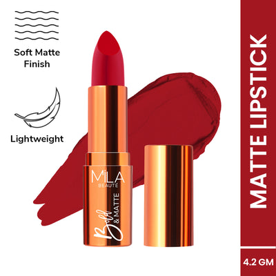 Mila Beauté Bold & Matte Long Lasting Highly Pigmented Lipstick - Scarlet Seduction