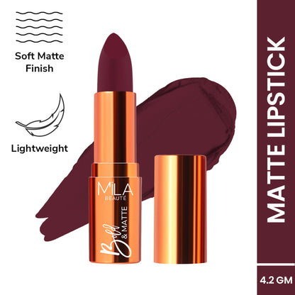 Mila Beauté Bold & Matte Long Lasting Highly Pigmented Lipstick - Cherry Bomb