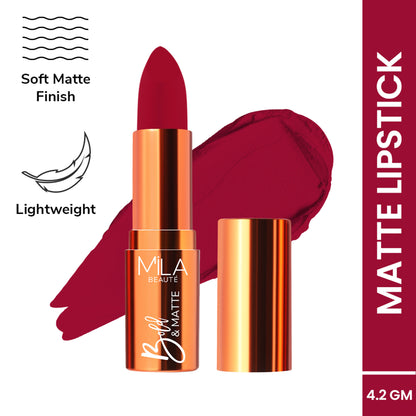 Mila Beauté Bold & Matte Long Lasting Highly Pigmented Lipstick - Flaming Kiss