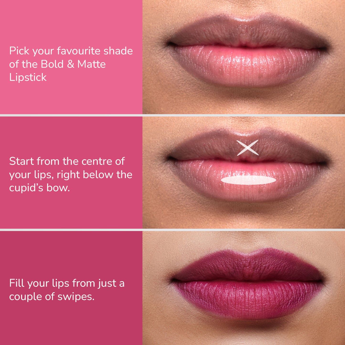 Mila Beauté Bold & Matte Long Lasting Highly Pigmented Lipstick - Haute Pink