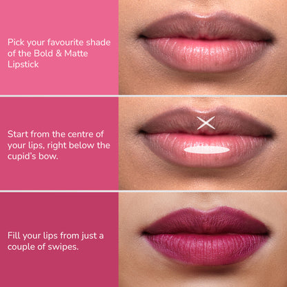 Mila Beauté Bold & Matte Long Lasting Highly Pigmented Lipstick - Haute Pink