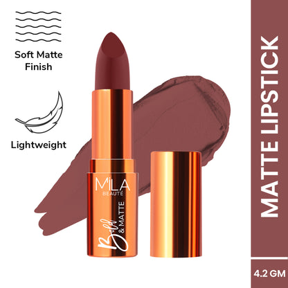 Mila Beauté Bold & Matte Long Lasting Highly Pigmented Lipstick - Wood Spice