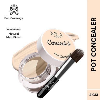 Mila Beauté Conceal It Pot Concealer Creamy Matte Finish with SPF 15 - Light Ivory