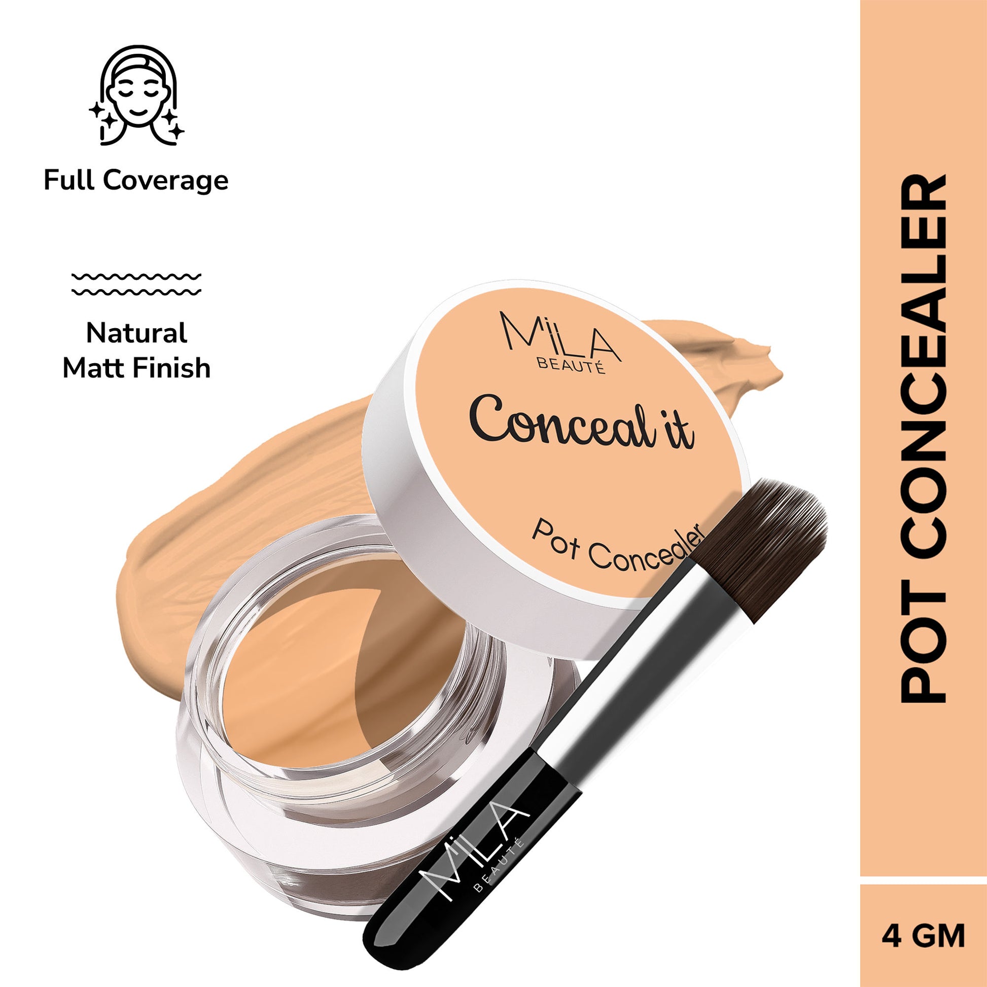 Mila Beauté Conceal It Pot Concealer Creamy Matte Finish with SPF 15 - Pure Beige