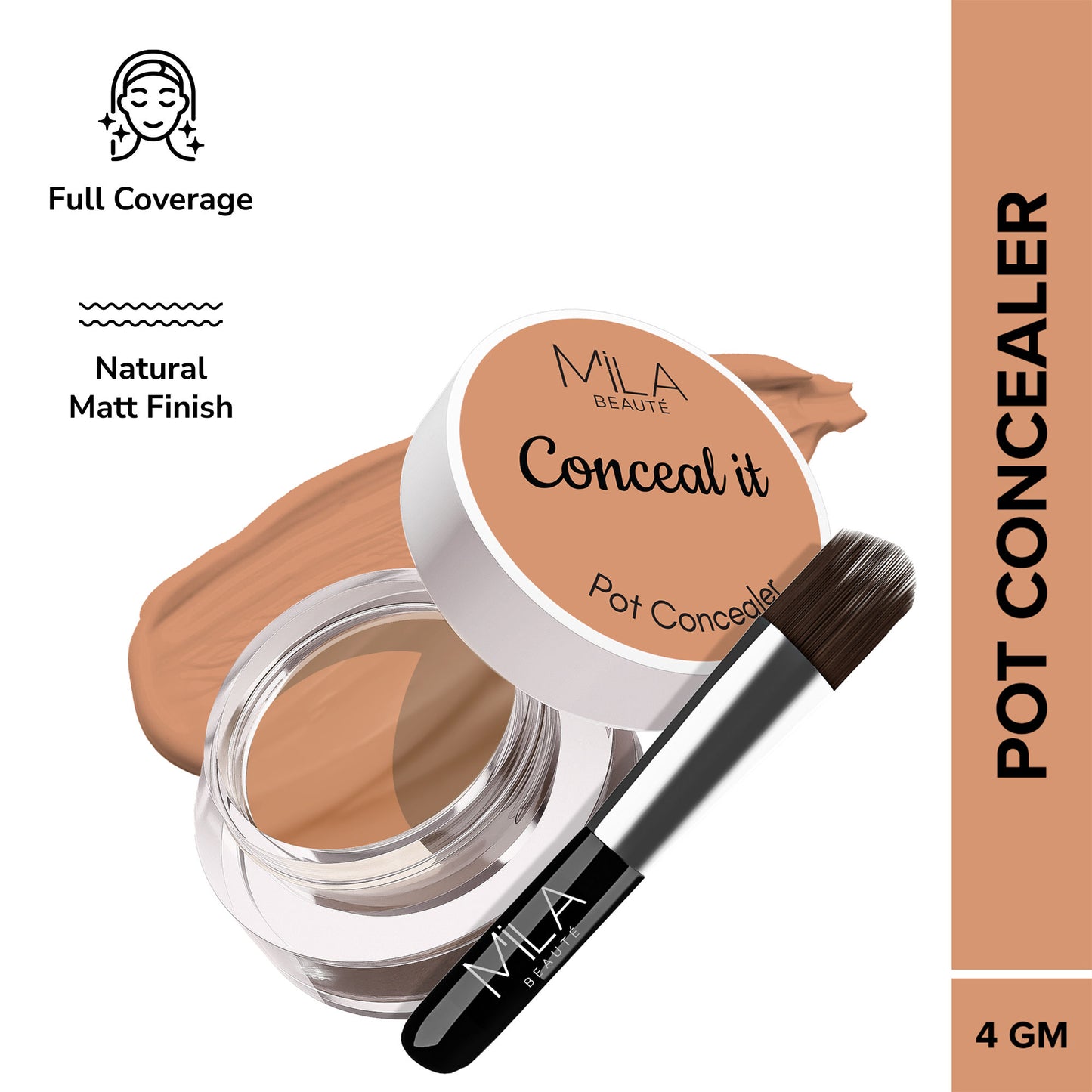 Mila Beauté Conceal It Pot Concealer Creamy Matte Finish with SPF 15 - Natural Nude