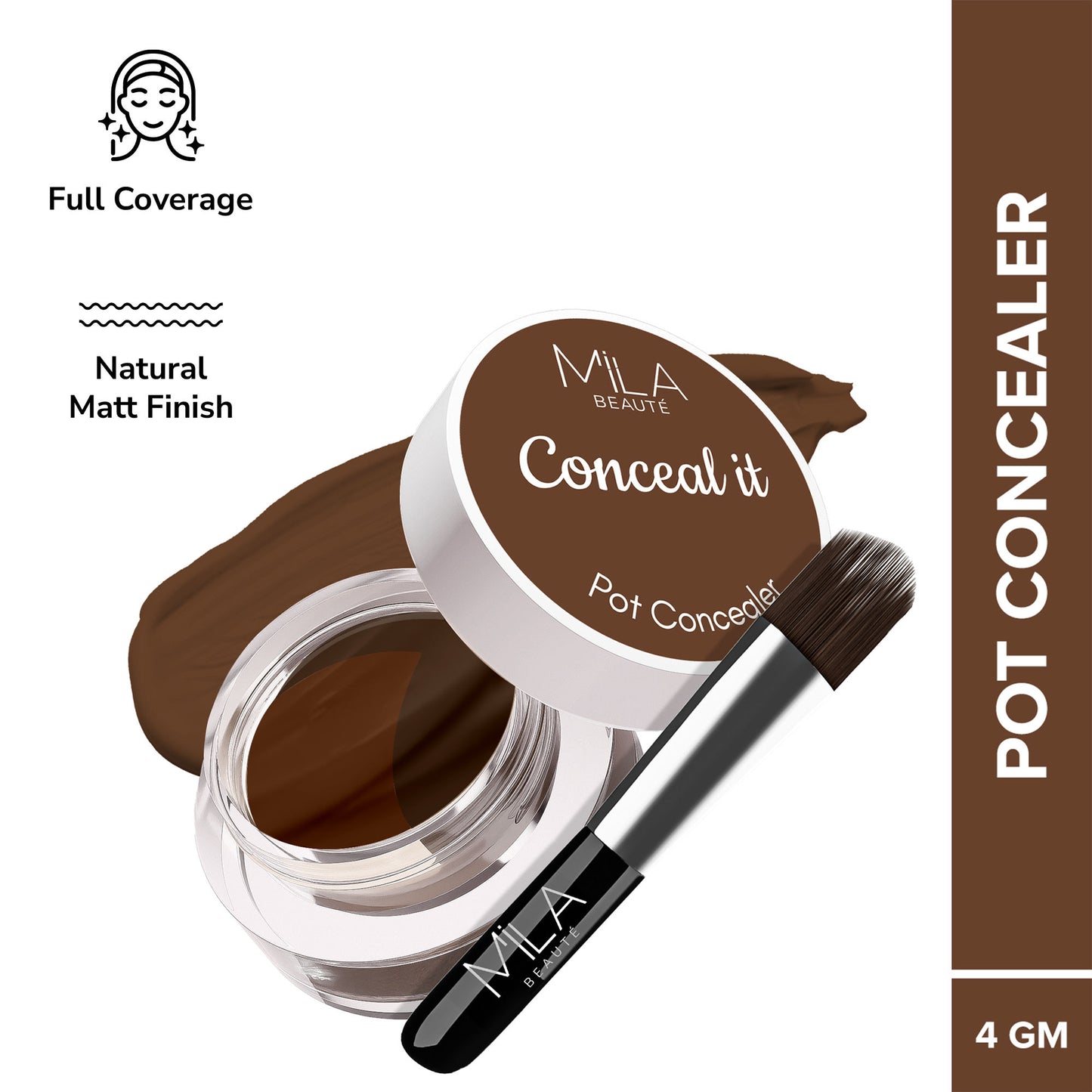 Mila Beauté Conceal It Pot Concealer Creamy Matte Finish with SPF 15 - Rich Coco