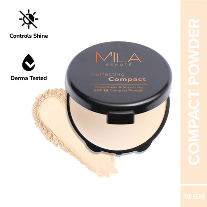 Mila Beauté Superstay Natural Matte Finish Perfecting Compact Powder with SPF 15 - Classic Ivory