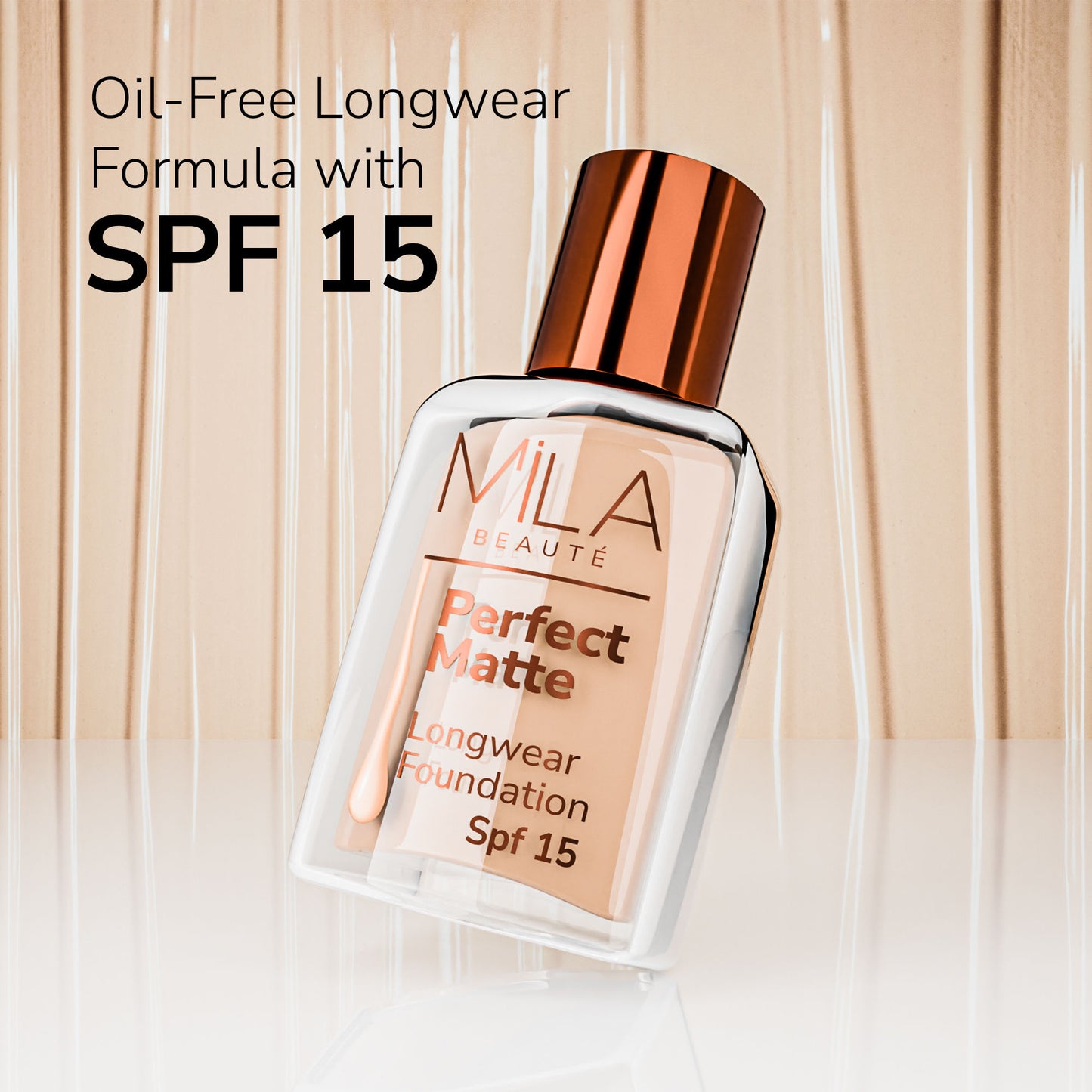 Mila Beauté Perfect Matte Longwear Foundation with SPF 15 & Oil Control Formula - Natural Beige