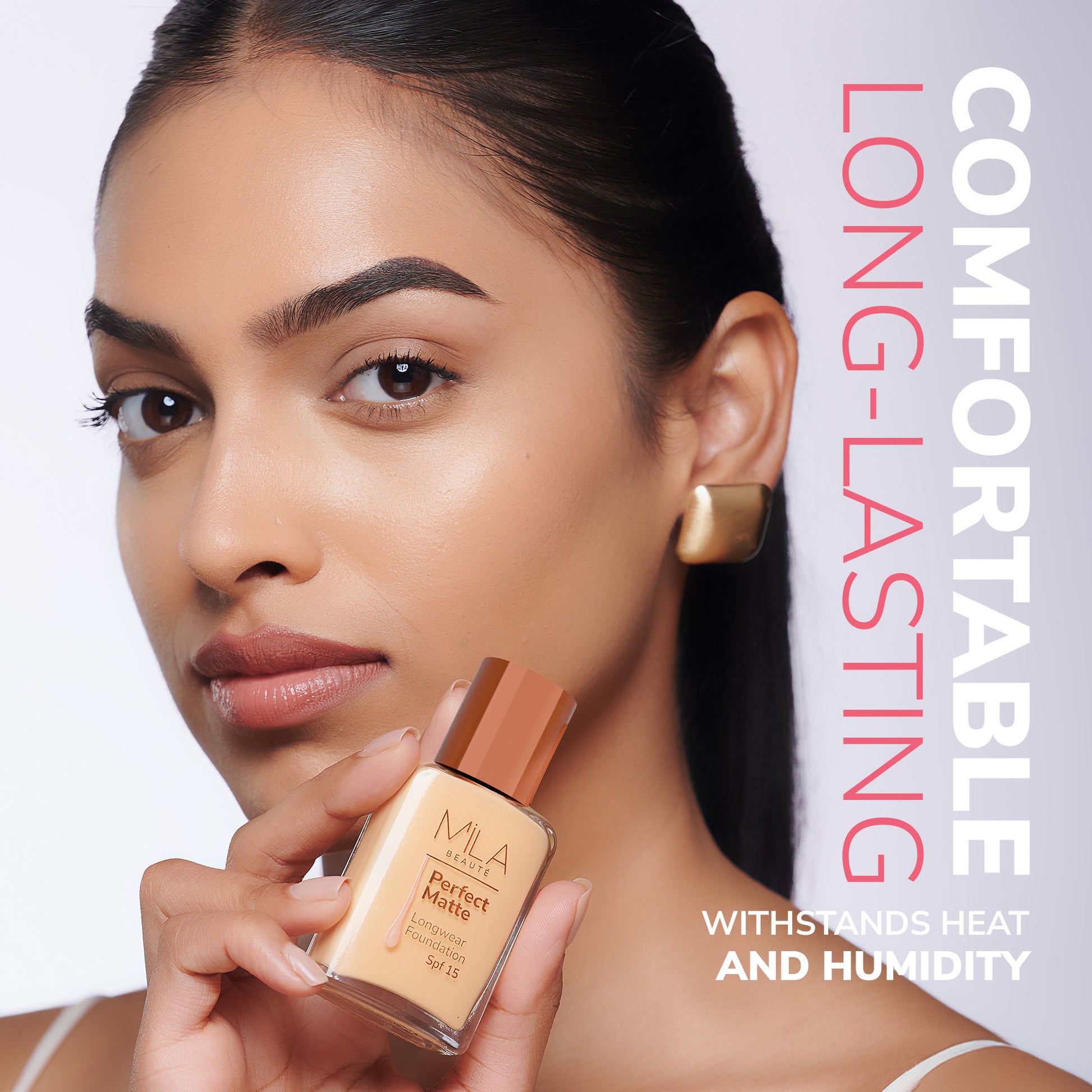 Mila Beauté Perfect Matte Longwear Foundation with SPF 15 & Oil Control Formula - Blush