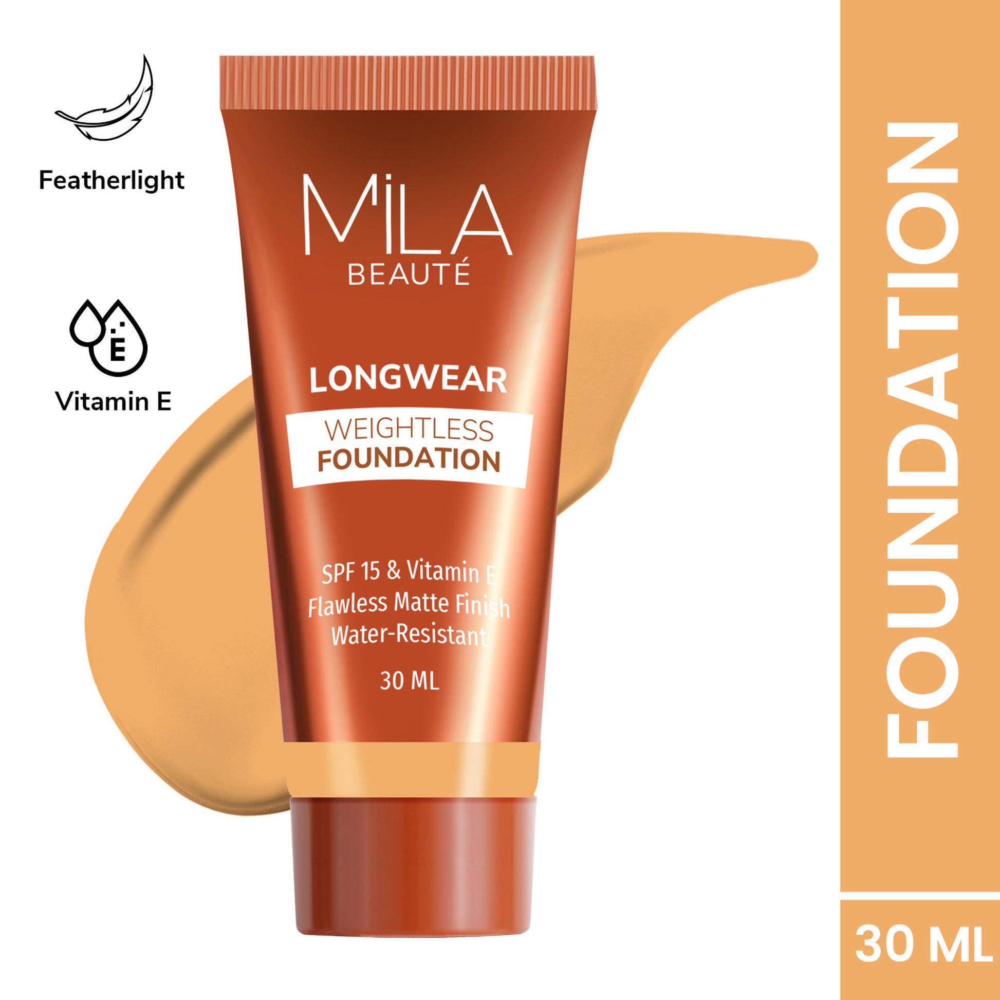 Mila Beauté Longwear Weightless Matte Finish Foundation with SPF 15 - Soft Tan