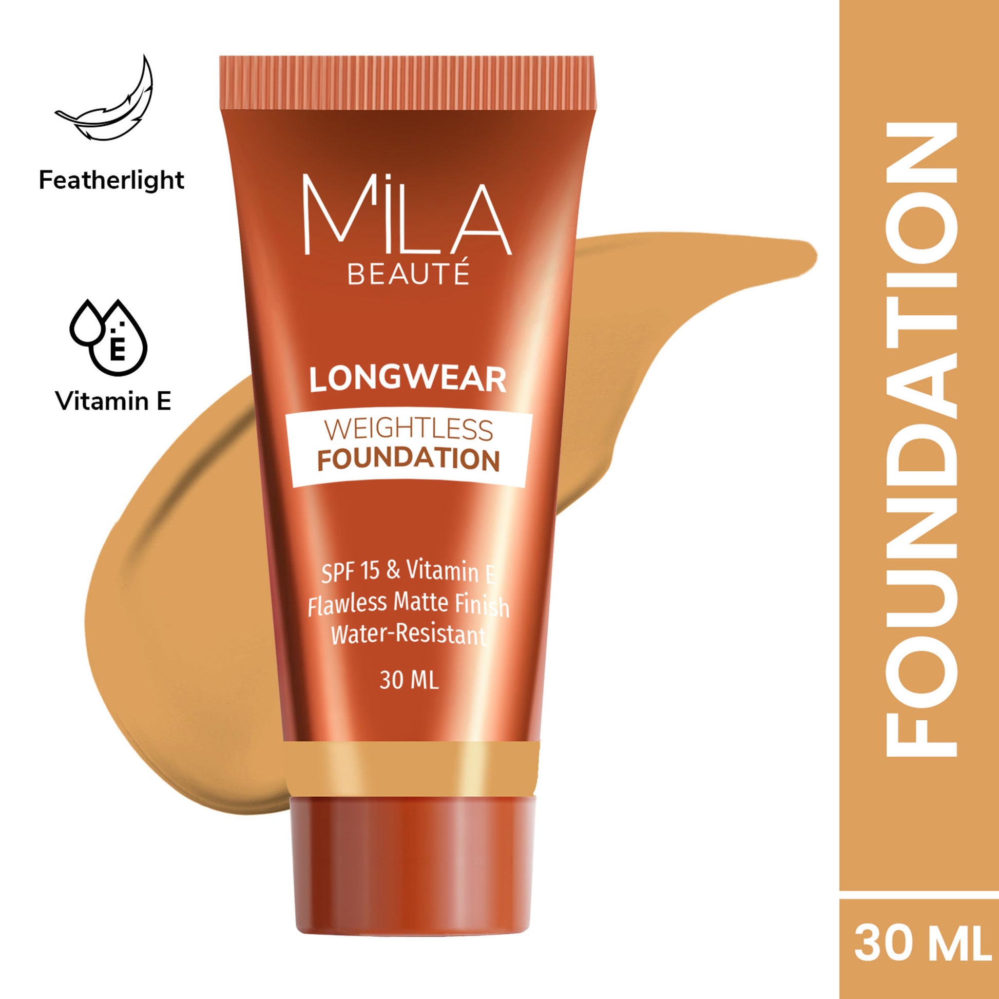 Mila Beauté Longwear Weightless Matte Finish Foundation with SPF 15 - Coffee Toffee