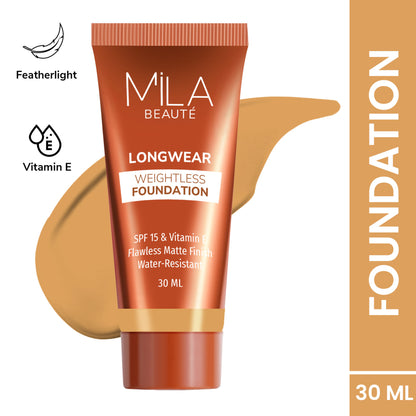 Mila Beauté Longwear Weightless Matte Finish Foundation with SPF 15 - Coffee Toffee