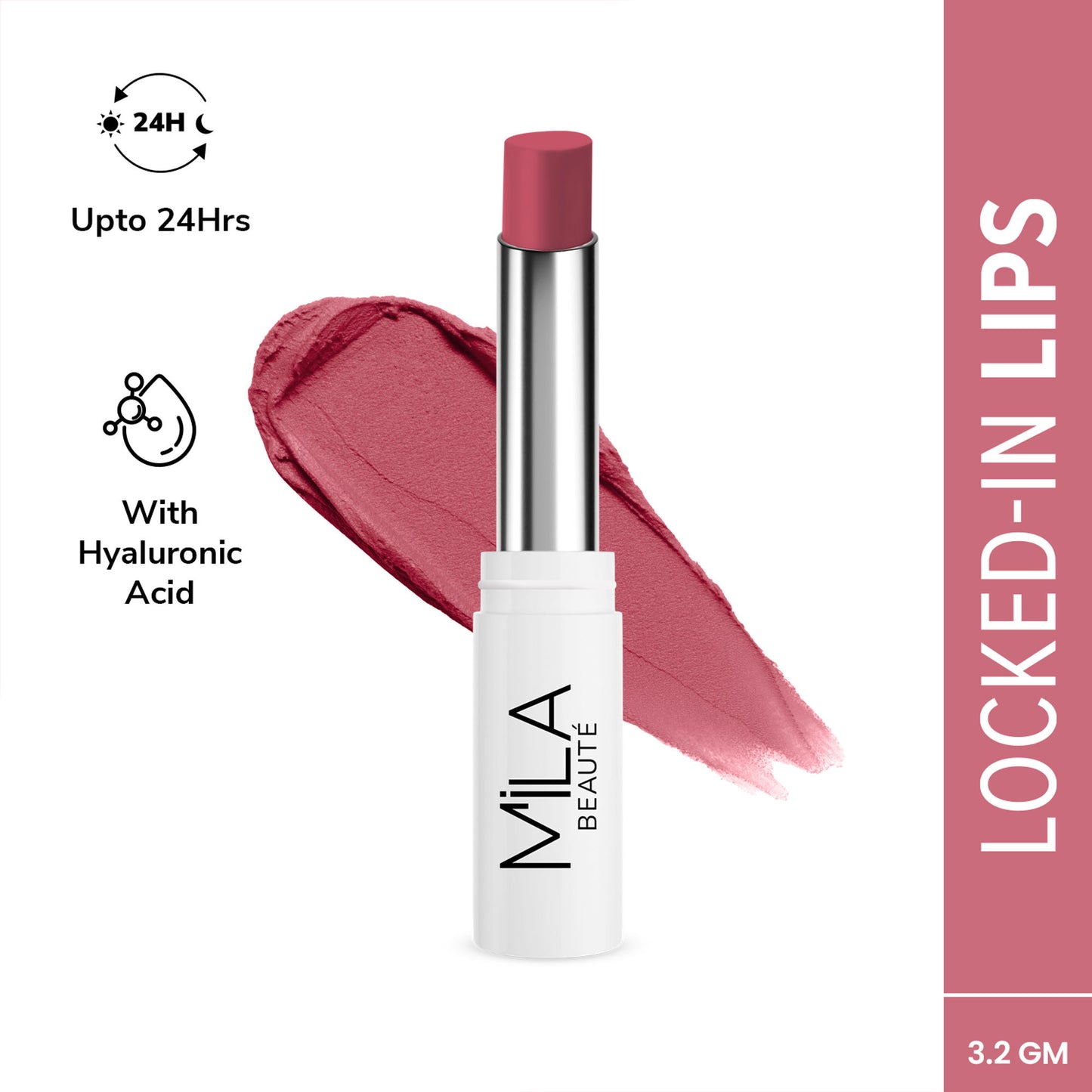 Mila Beauté 24 Hr Non-Transfer Matte Locked-In Lipstick - 3 Nude Peach
