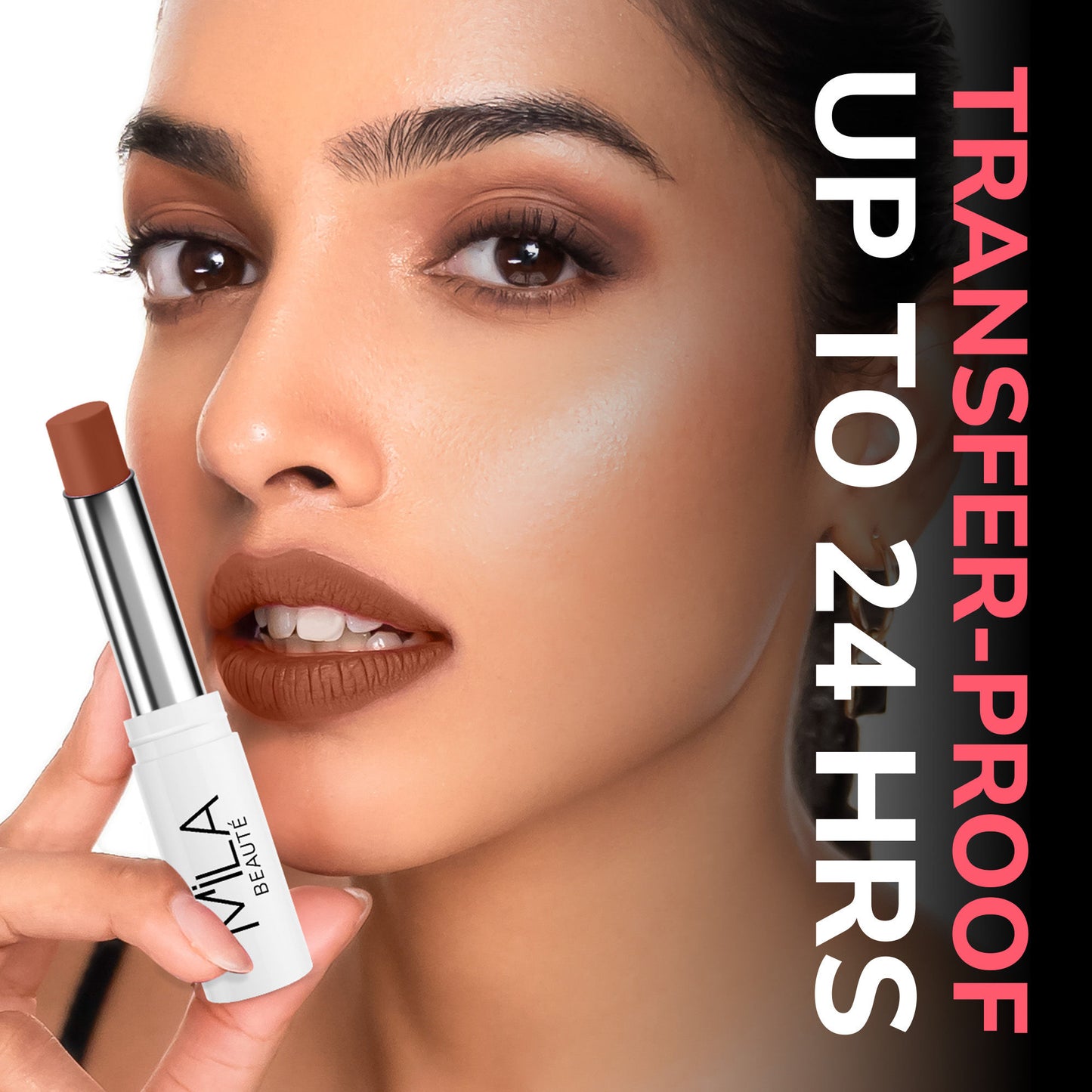 Mila Beauté 24 Hr Non-Transfer Matte Locked-In Lipstick - 3 Nude Peach