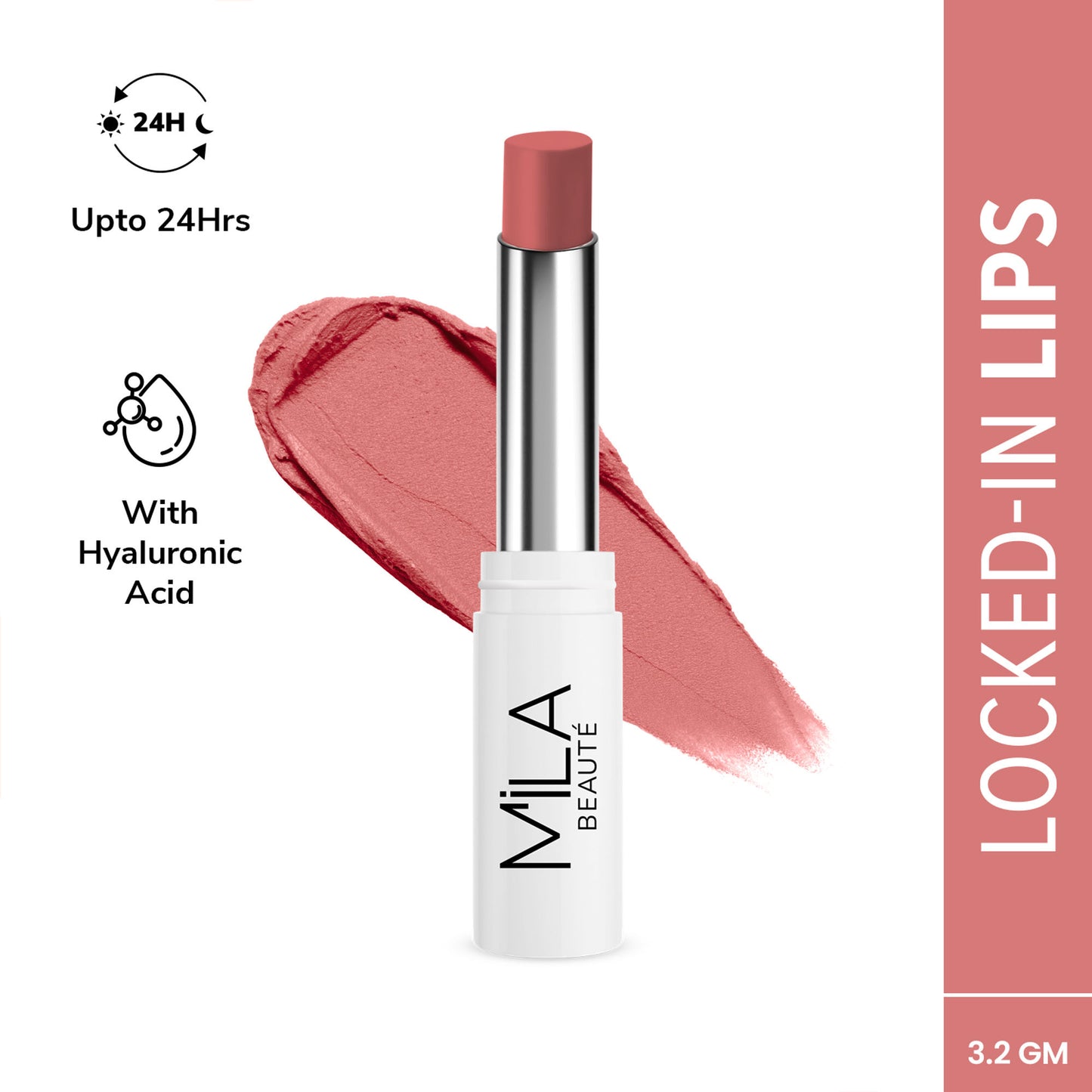 Mila Beauté 24 Hr Non-Transfer Matte Locked-In Lipstick - 4 Hot Nude