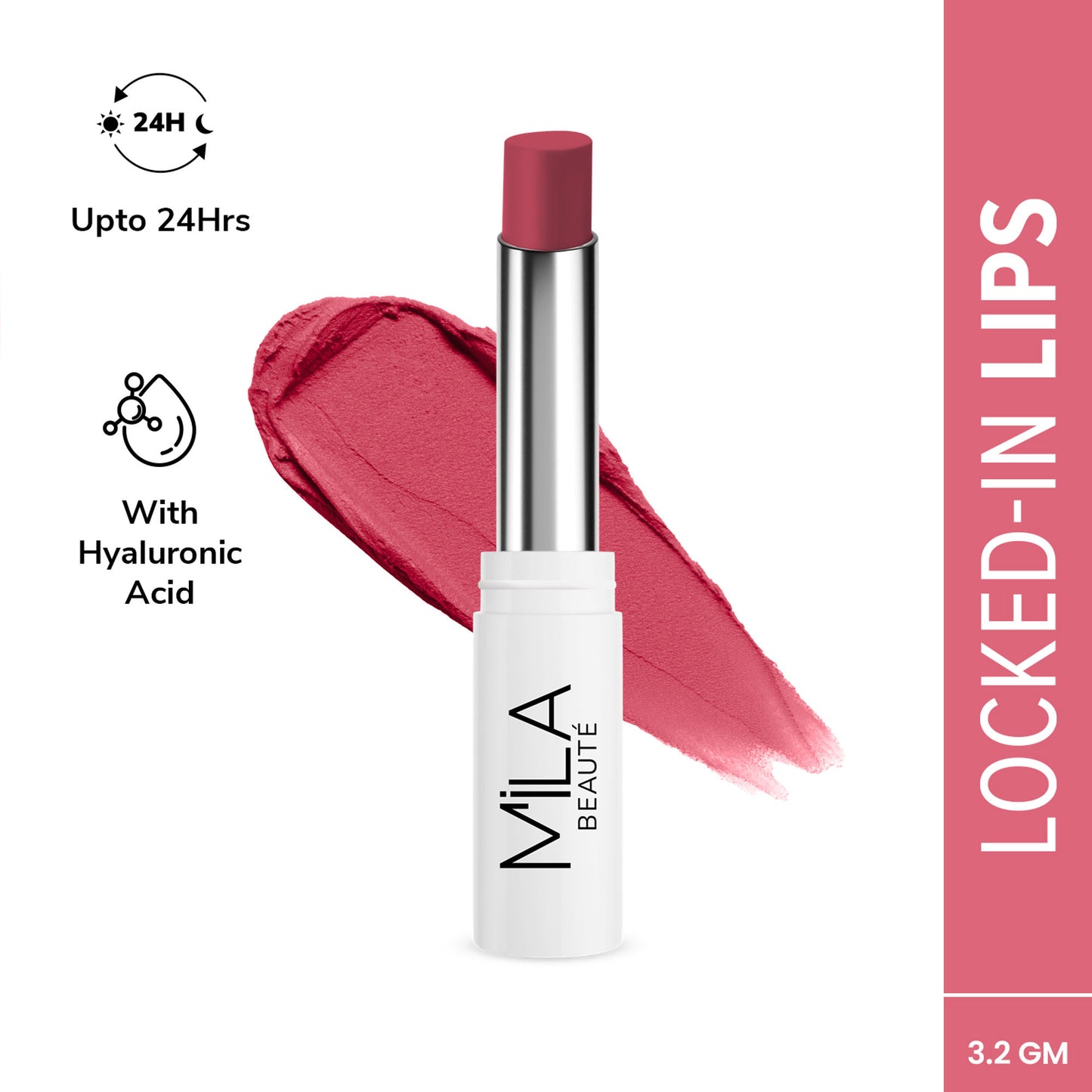 Mila Beauté 24 Hr Non-Transfer Matte Locked-In Lipstick - 5 Peachy Pink