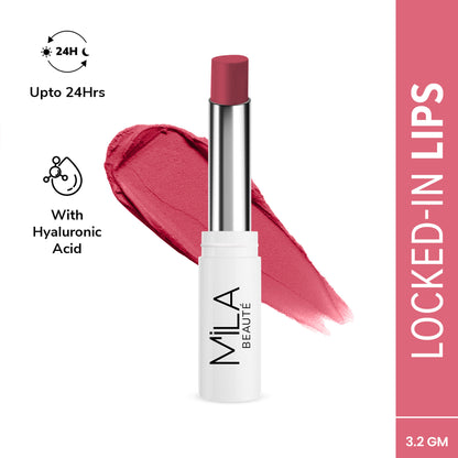 Mila Beauté 24 Hr Non-Transfer Matte Locked-In Lipstick - 5 Peachy Pink