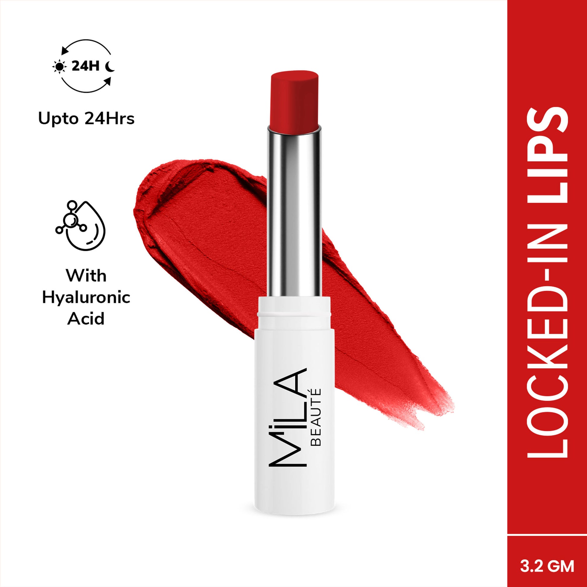 Mila Beauté 24 Hr Non-Transfer Matte Locked-In Lipstick - 12 Fresh Tomato