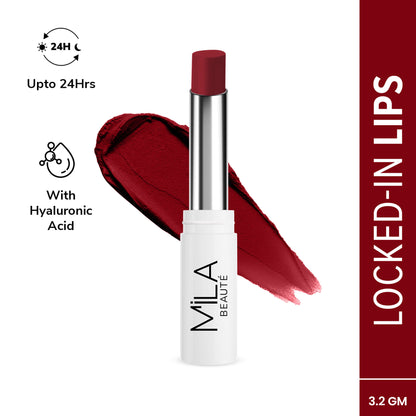 Mila Beauté 24 Hr Non-Transfer Matte Locked-In Lipstick - 14 Berry Me