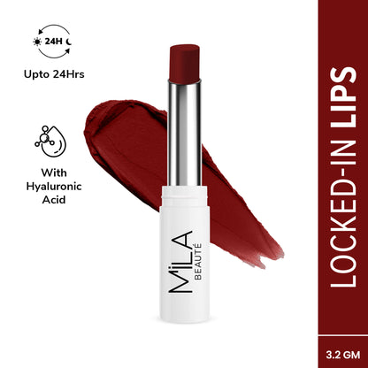 Mila Beauté 24 Hr Non-Transfer Matte Locked-In Lipstick - 17 Wine Hour