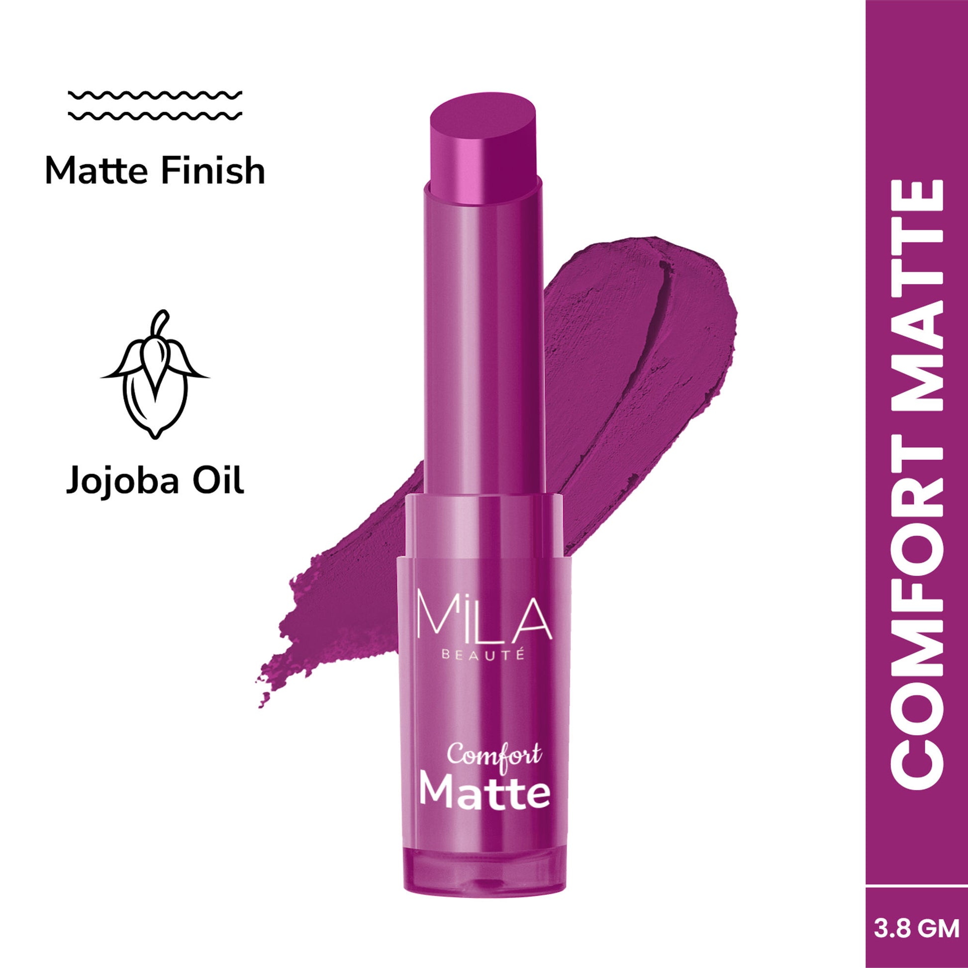 Mila Beauté Comfort Matt Lipstick - Bright Plum