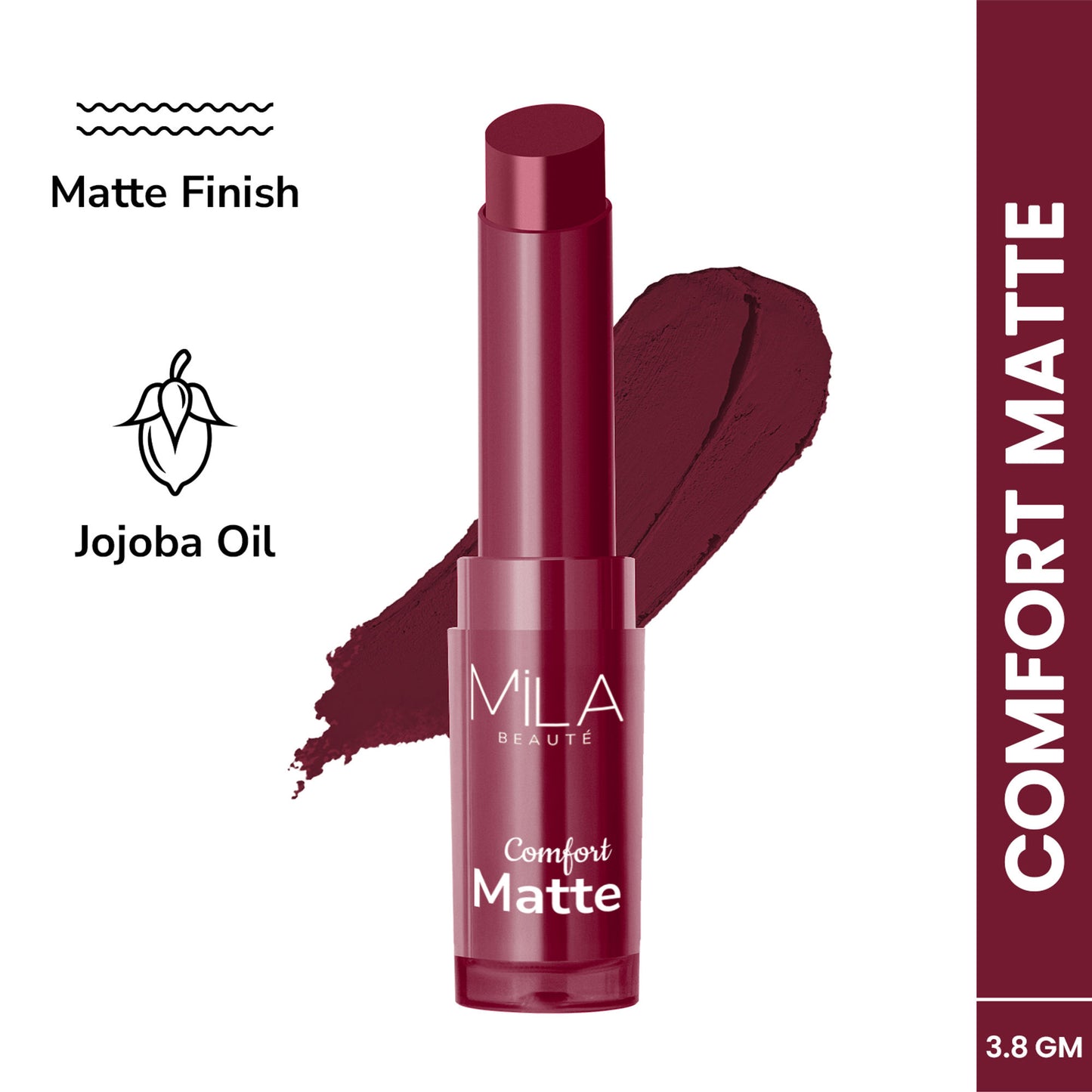 Mila Beauté Comfort Matt Lipstick - Deep Wine